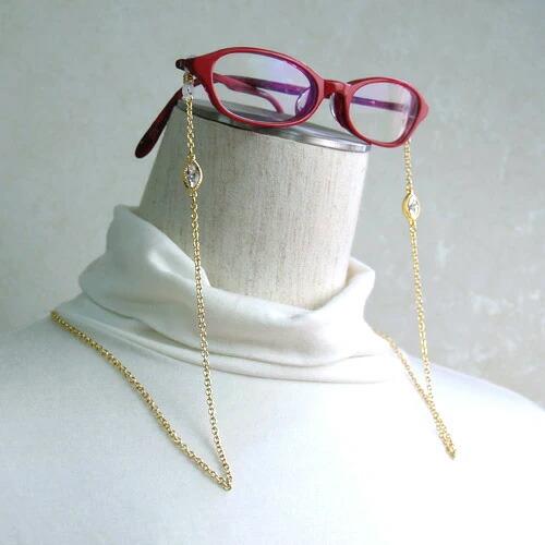 メール便 大粒ビジュースワロ メガネチェーン マーキス クリスタル スワロフスキー 眼鏡チェーン ハロウィン ギフトに プレゼントに シトラスグリーン |  | 03