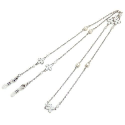 メール便 ネックレスになる メガネチェーン フラワーパール スワロフスキー 淡水パール 眼鏡チェーン 真珠 マスクチェーン バレンタイン ギフトに プレゼントに |  | 12