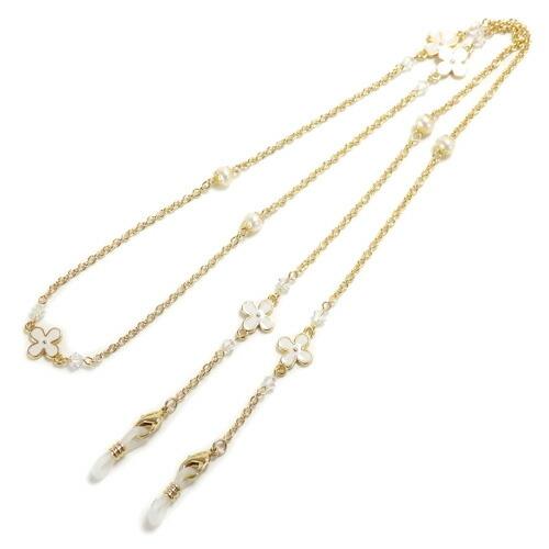 ギフトケース付き ネックレスになる メガネチェーン フラワーパール スワロフスキー 淡水パール ネックレス グラスコード 真珠 マスクチェーン |  | 01