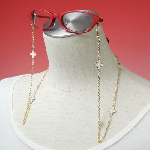 ギフトケース付き ネックレスになる メガネチェーン フラワーパール スワロフスキー 淡水パール ネックレス グラスコード 真珠 マスクチェーン |  | 02