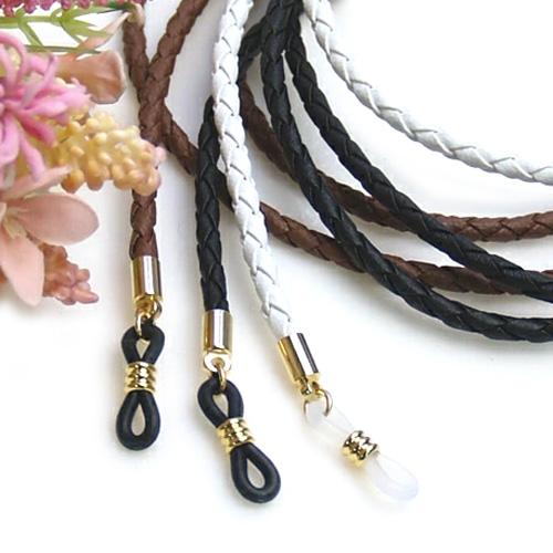 メール便 四つ編み エコレザー メガネチェーン めがねコード レザー調 合皮 グラスコード 男女兼用 メンズ レディース マスクチェーン マスクストラップ |  | 05
