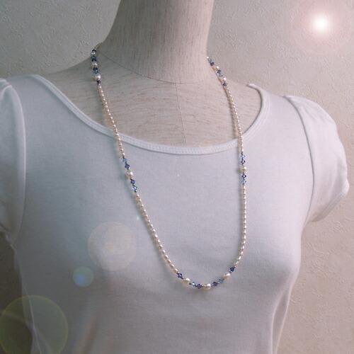 メール便 ネックレスになる 淡水パール メガネチェーン バイカラー スワロフスキー 眼鏡チェーン グラスコード 真珠 クリスマス ギフトに プレゼントに |  | 02