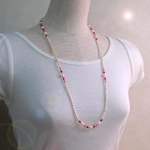 メール便 ネックレスになる 淡水パール メガネチェーン バイカラー スワロフスキー 眼鏡チェーン グラスコード 真珠 クリスマス ギフトに プレゼントに |  | 07