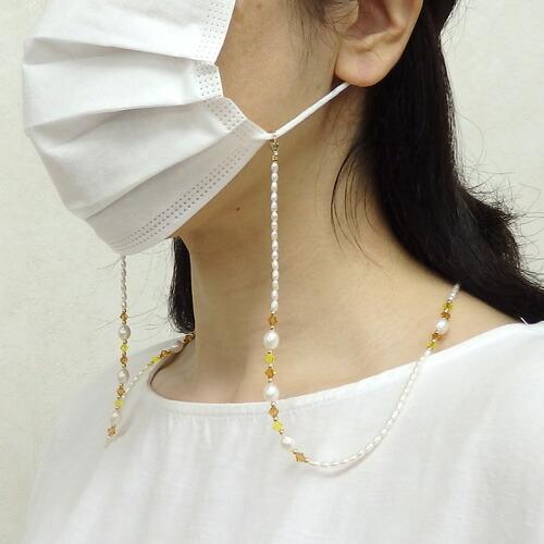 メール便 ネックレスになる 淡水パール メガネチェーン バイカラー スワロフスキー 眼鏡チェーン グラスコード 真珠 クリスマス ギフトに プレゼントに |  | 09