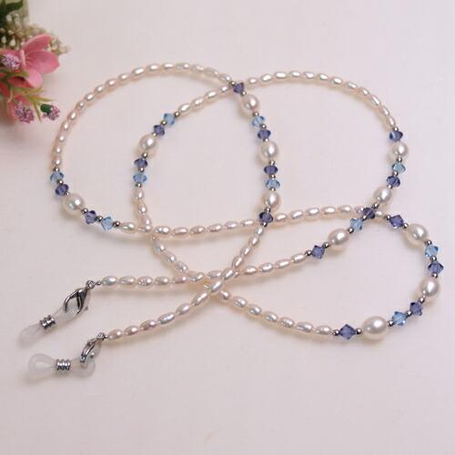 ギフトケース付き ネックレスになる 淡水パール メガネチェーン バイカラー スワロフスキー 眼鏡チェーン マスクチェーン クリスマス ギフトに プレゼントに |  | 03