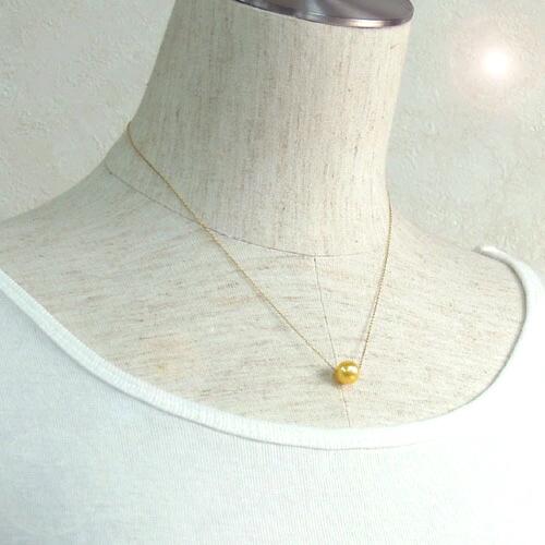 ネックレス 南洋 ゴールデンバロックパール K10 南洋真珠 10金 ゴールドネックレス 8.5〜9.0mm シンプル ゴールデン スルーネックレス |  | 01