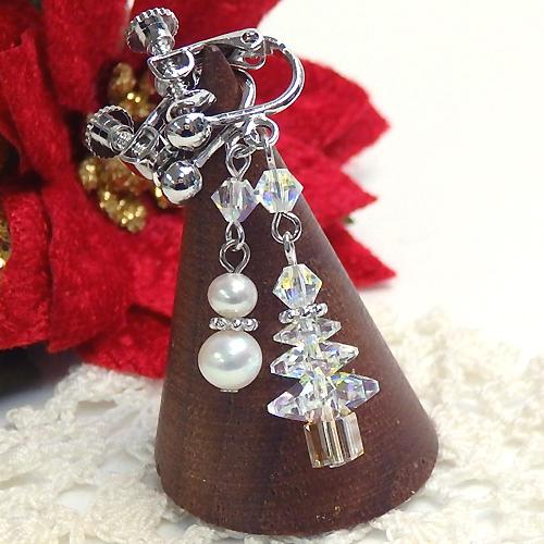 ギフトケース入り クリスマスツリー ＆ 雪だるま スワロフスキー ピアス チタンピアス イヤリング スノーマン レディース プレゼント ギフト 爆買 |  | 05