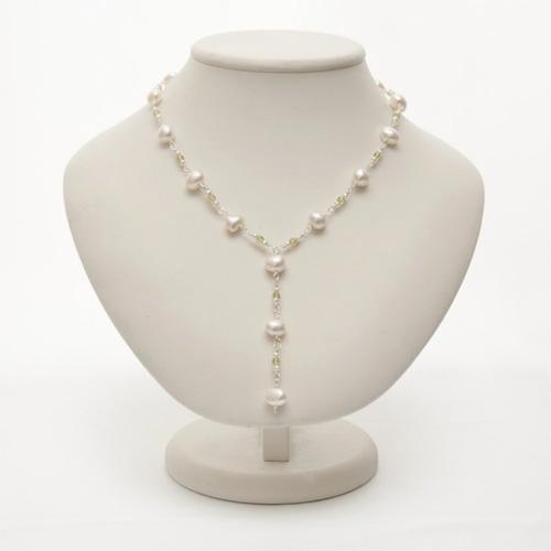 ネックレス ペリドット パール Ｙ字 天然石＆淡水真珠 淡水パール ペリドット ホワイトデー ギフトに プレゼントに 爆買 |  | 01