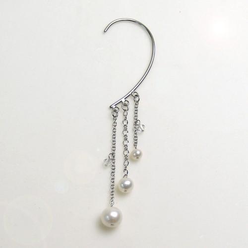 淡水パール スワロフスキー イヤーフック 大粒 淡水真珠 スワロフスキー イヤーカフ ホワイトデー ギフトに プレゼントに 爆買 |  | 01