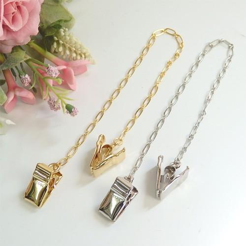 メール便 帽子クリップ フィガロチェーン ショート ワニグチ クリップ 帽子留め レディース ハットクリップ 帽子止めホルダー 帽子ストッパー ハットキーパー | 