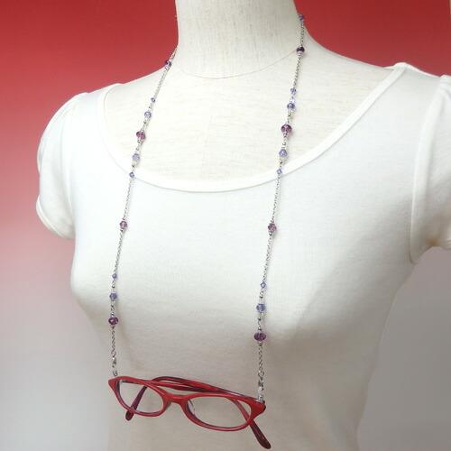 メール便 ギフトケース付き ネックレスになる メガネチェーン エレガント スワロフスキー ネックレス マスクチェーン バレンタイン ギフトに プレゼントに |  | 05