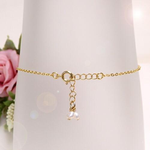 メール便 淡水パール クローバーフラワー アンクレット 淡水真珠 バロックパール バレンタイン ギフトに プレゼントに |  | 02