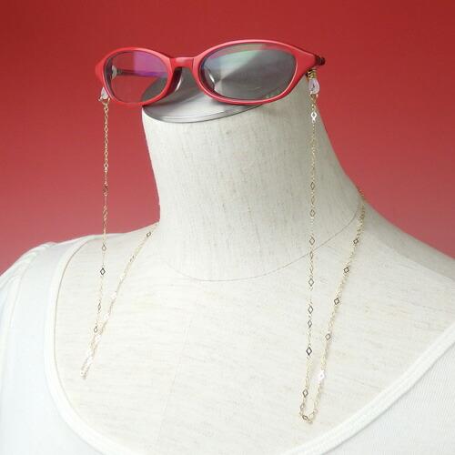 メガネチェーン 10金 ひし形 スパークル ダイヤ型チェーン K10 ネックレスにもなる 2WAY 眼鏡チェーン ゴールド 母の日 父の日 敬老の日 プレゼント ギフト |  | 01