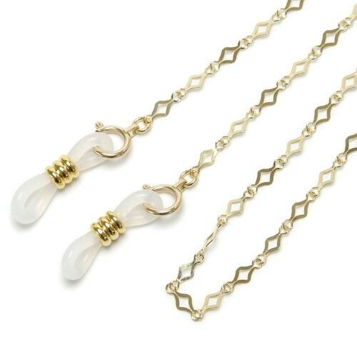 メガネチェーン 10金 ひし形 スパークル ダイヤ型チェーン K10 ネックレスにもなる 2WAY 眼鏡チェーン ゴールド 母の日 父の日 敬老の日 プレゼント ギフト |  | 02