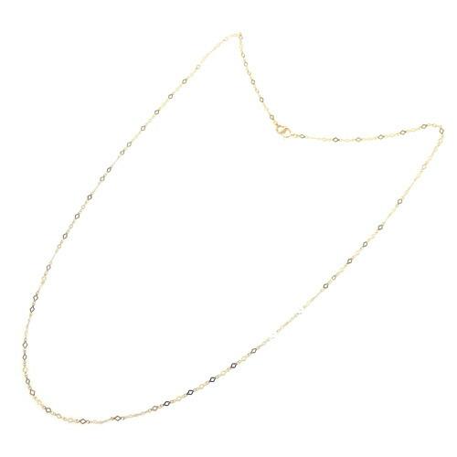 18金 メガネチェーン ひし形 スパークル ダイヤ型チェーン K18