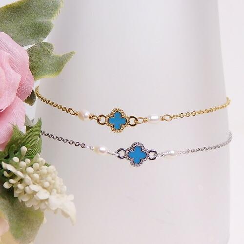 メール便 ブレスレット セレブフラワー 淡水パール ホワイト ターコイズカラー 淡水真珠 バロックパール バレンタイン ギフトに プレゼントに |  | 01