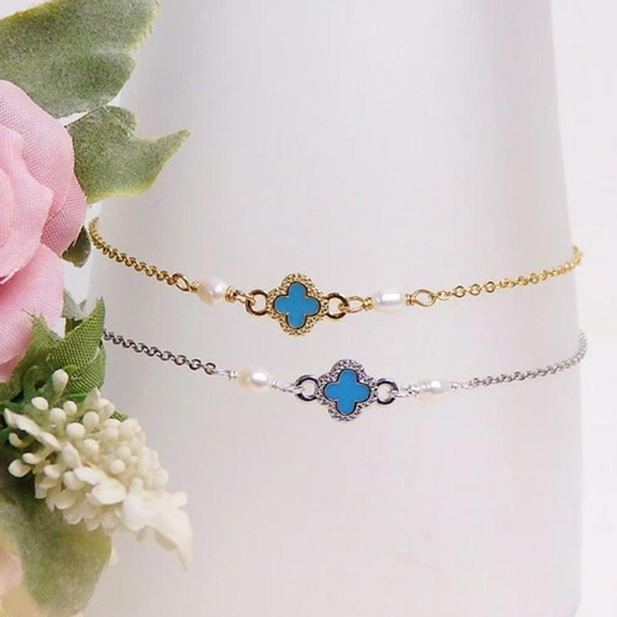 メール便 ブレスレット セレブフラワー 淡水パール ホワイト ターコイズカラー 淡水真珠 バロックパール バレンタイン ギフトに プレゼントに |  | 02