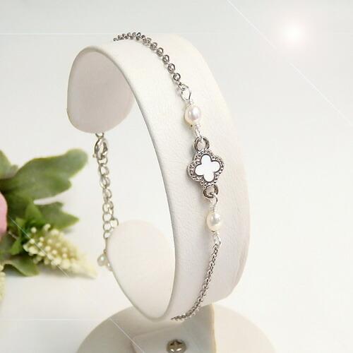 メール便 ブレスレット セレブフラワー 淡水パール ホワイト ターコイズカラー 淡水真珠 バロックパール バレンタイン ギフトに プレゼントに |  | 03