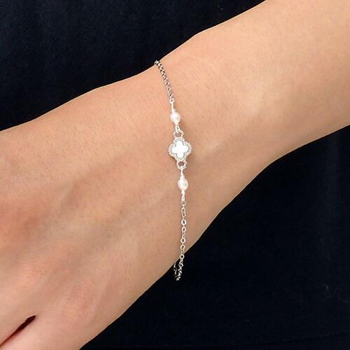 メール便 ブレスレット セレブフラワー 淡水パール ホワイト ターコイズカラー 淡水真珠 バロックパール バレンタイン ギフトに プレゼントに |  | 05