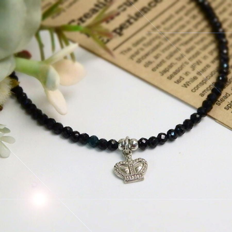 メール便 ブラックスピネル アンクレット クラウン 男性用 メンズ レディース 天然石 パワーストーン バレンタイン ギフトに プレゼントに |  | 01