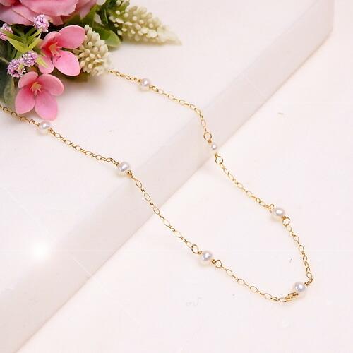 メガネチェーン 18金 淡水パール ステーション 真珠 4-4.5mm K18YG ネックレスになる 2WAY 眼鏡 ゴールド 母 父 敬老の日 マスクチェーン |  | 02