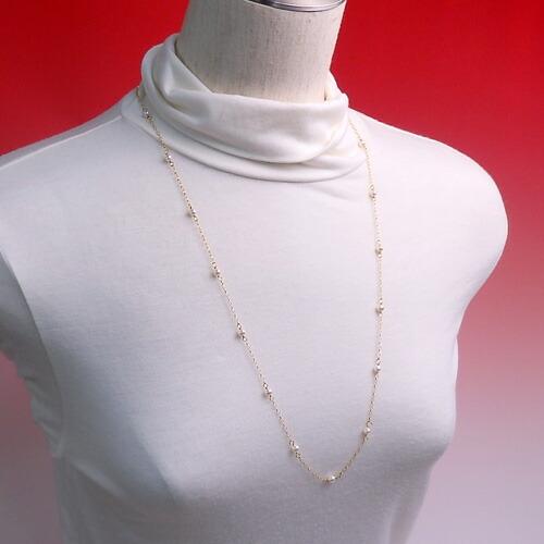 メガネチェーン 18金 淡水パール ステーション 真珠 4-4.5mm K18YG ネックレスになる 2WAY 眼鏡 ゴールド 母 父 敬老の日 マスクチェーン |  | 03