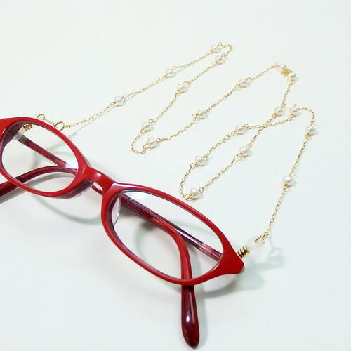 メガネチェーン 18金 淡水パール ステーション 真珠 4-4.5mm K18YG ネックレスになる 2WAY 眼鏡 ゴールド 母 父 敬老の日 マスクチェーン 爆買 |  | 05