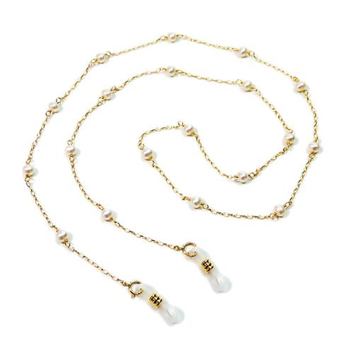 メガネチェーン 18金 淡水パール ステーション 真珠 4-4.5mm K18YG ネックレスになる 2WAY 眼鏡 ゴールド 母 父 敬老の日 マスクチェーン |  | 06