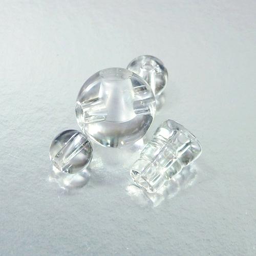 メール便 水晶 親玉 ボサ玉 天玉セット 10mm 親珠 Tホール ボサ 数珠パーツ 念珠 念誦パーツ クリスタル 3分玉 1セット | 