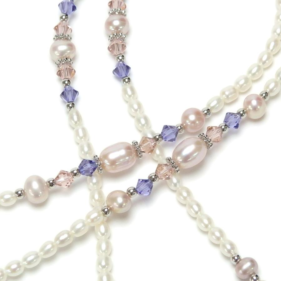 メール便 ネックレスになる お姫様 メガネチェーン 淡水パール スワロフスキー パールネックレス 眼鏡チェーン マスクチェーン |  | 05