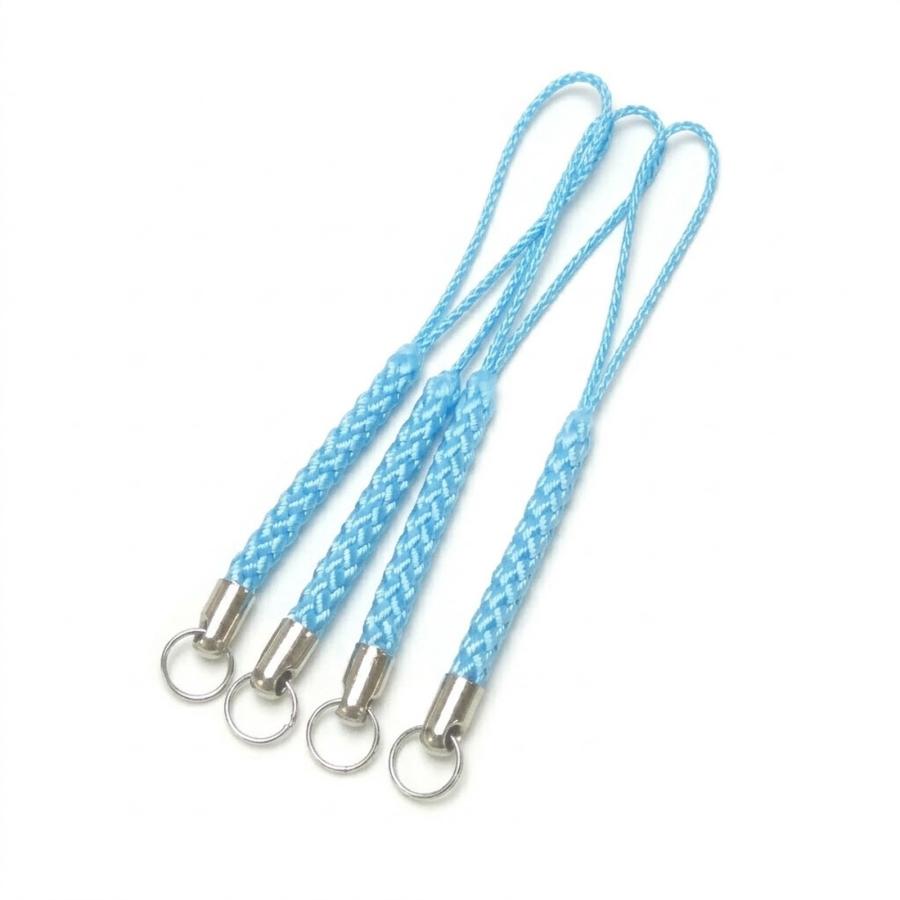 メール便 根付け紐 根付紐 ストラップ 金具 4本 赤 青 白 ブルー シルバーカラー 二コイル付き アクセサリー 金具 根付けひも 材料 ハンドメイド |  | 03