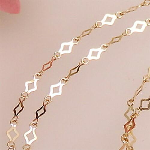 アンクレット K10 ゴールド チェーン ひし形 スパークル 10金 イエローゴールド ダイヤ形 ギフト ギフトケース |  | 02