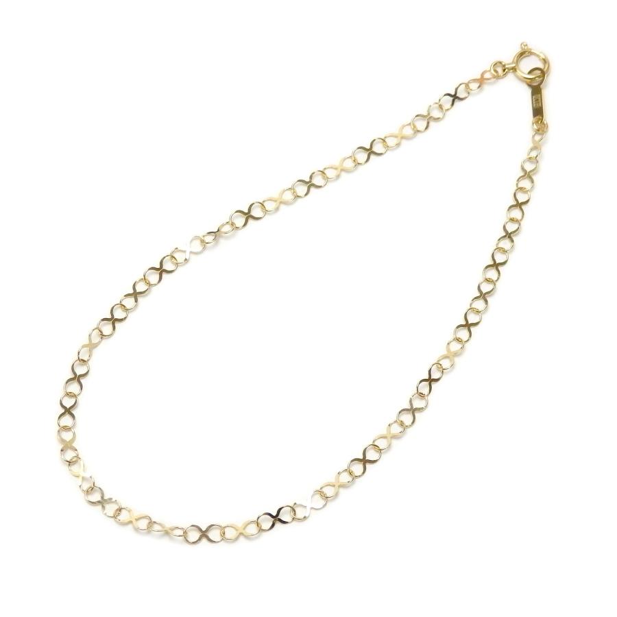 K18 ゴールド チェーン アンクレット インフィニティ エックス 18金 イエローゴールド ギフト バレンタイン ギフトに プレゼントに | 