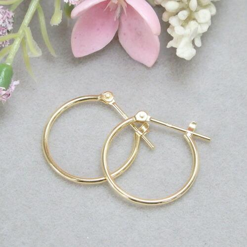 K18 フープ ピアス 1×15mm パイプ クロッシング 18金 18K YG イエローゴールド シンプル クリスマス ギフトに プレゼントに |  | 02