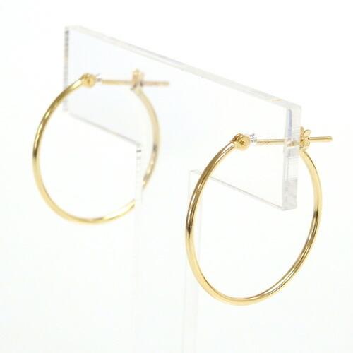 K18 フープ ピアス 1×20mm パイプ クロッシング 18金 18K YG イエローゴールド シンプル ホワイトデー ギフトに プレゼントに 爆買 |  | 01