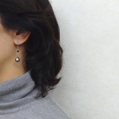 メール便 南洋黒蝶真珠 バロック ブラックスピネル ピアス チタンピアス イヤリング 黒蝶 南洋 パール バレンタイン ギフトに プレゼントに |  | 01