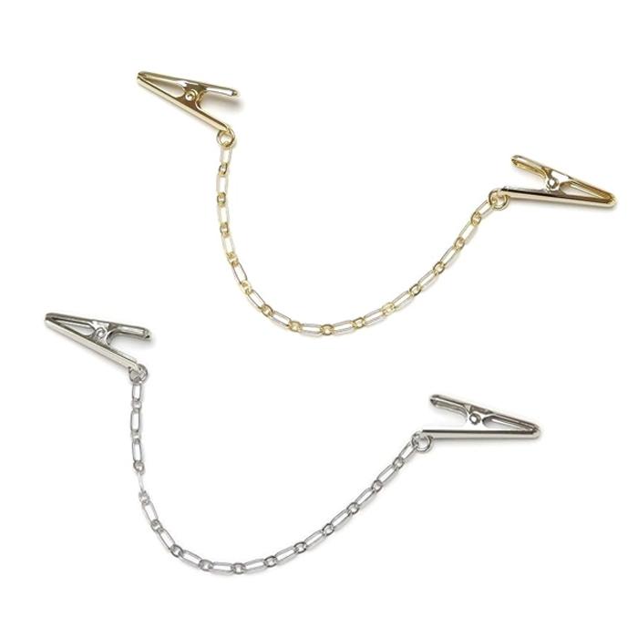 メール便 ショールクリップ ストールクリップ ショート シンプル フィガロチェーン ドレスクリップ シェイプレット スカーフクリップ レディース | 