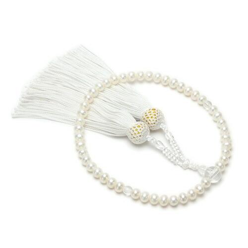 念珠 淡水真珠 淡水パール 6〜6.5mm 念珠ケース付き 数珠 念誦 正絹 紫房 白房 ピンク房 クリスマス ギフトに プレゼントに |  | 01