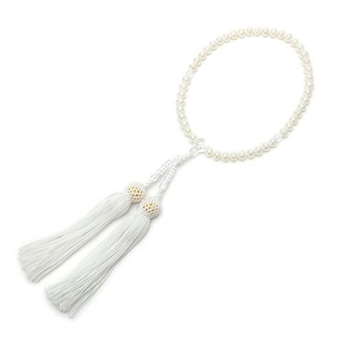 念珠 淡水真珠 淡水パール 6〜6.5mm 念珠ケース付き 数珠 念誦 正絹 紫房 白房 ピンク房 クリスマス ギフトに プレゼントに |  | 02