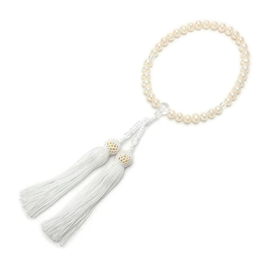 念珠 淡水真珠 淡水パール 7〜7.5mm 念珠ケース付き 数珠 念誦 人絹 紫房 白房 ピンク房 クリスマス ギフトに プレゼントに |  | 07