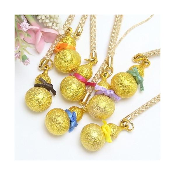 メール便 開運 風水 ひょうたん 水琴鈴 根付 ストラップ ちぢみ 金色 七色 瓢箪 ミュージックボール ハーモニーボール ガムランボール 鈴の音 ヒョウタン 爆買 | 