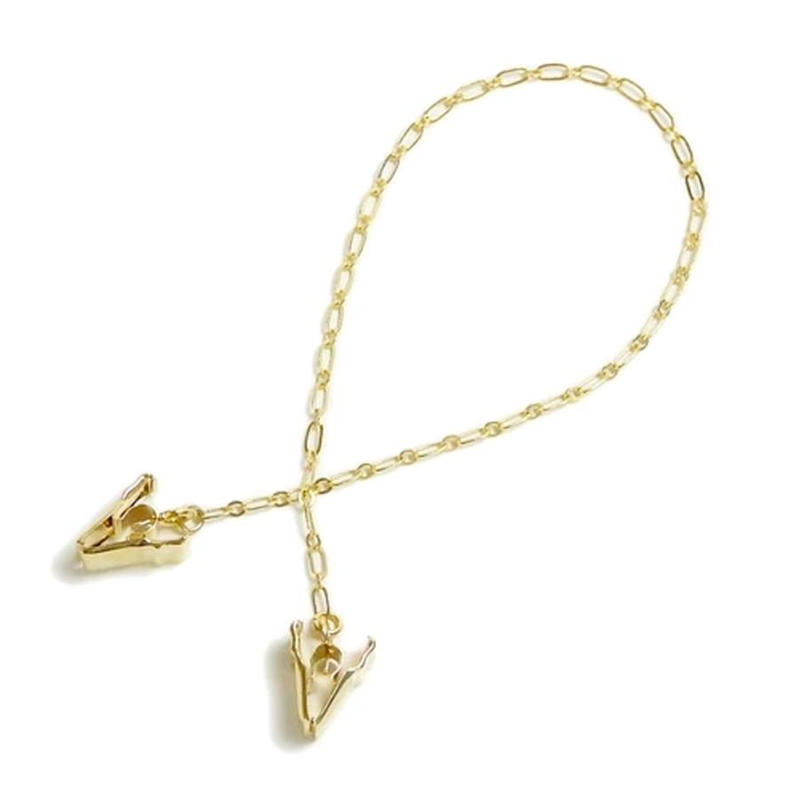 メール便 帽子クリップ チェーンタイプ ロング ワニグチ 帽子留め フィガロチェーン ハットクリップ  ハットキーパー クリスマス ギフトに プレゼントに |  | 01