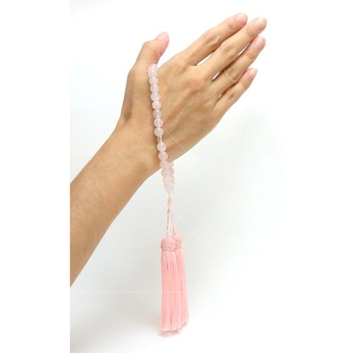 念珠ケース付き 数珠 念珠 ローズクオーツ ローズクォーツ 8mm 念誦 女性用 紅水晶 紅石英 風水 パワーストーン 天然石 クリスマス ギフトに プレゼントに |  | 01