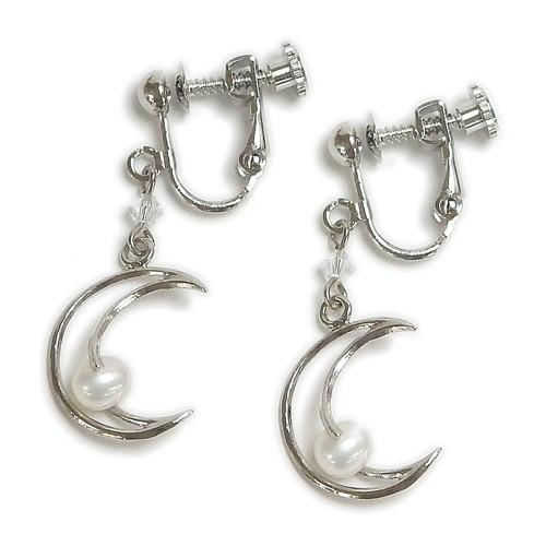 ムーンパール ピアス イヤリング 淡水真珠 チタンピアス 真ちゅうイヤリング 月 淡水 パール バレンタイン ギフトに プレゼントに |  | 02