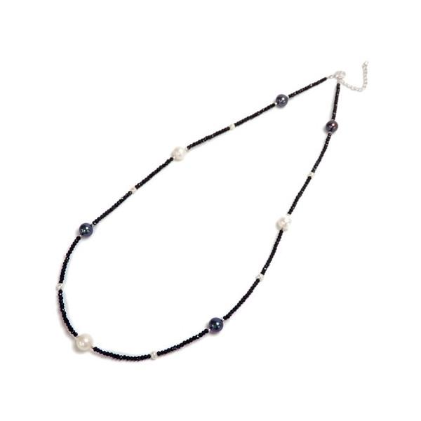 淡水パール ブラックスピネル ステーション ロング ネックレス 淡水真珠 シルバーミラーボール シルバー金具 term ホワイトデー ギフトに プレゼントに 爆買 |  | 02