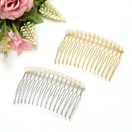 ヘアコーム ヘアーコーム 淡水パール ヘアアクセサリー 淡水真珠 パール 髪飾り フォーマル かんざし くしタイプ ヘッドドレス | 