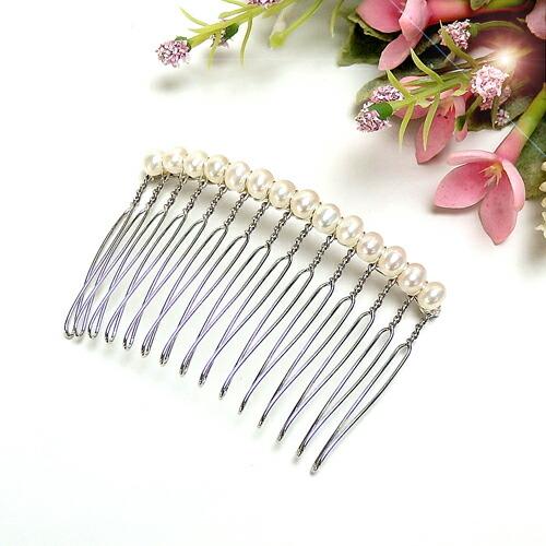 ヘアコーム ヘアーコーム 淡水パール ヘアアクセサリー 淡水真珠 パール 髪飾り フォーマル かんざし くしタイプ ヘッドドレス |  | 02