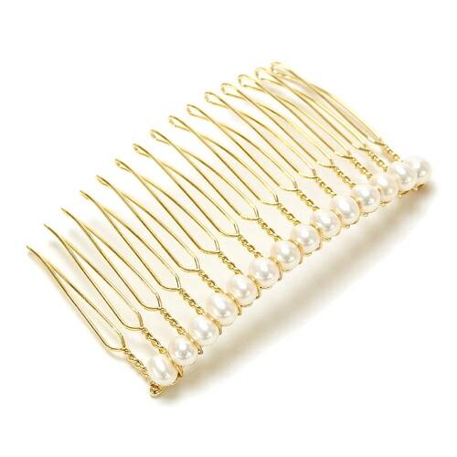 ヘアコーム ヘアーコーム 淡水パール ヘアアクセサリー 淡水真珠 パール 髪飾り フォーマル かんざし くしタイプ ヘッドドレス |  | 03