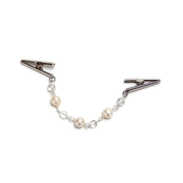 メール便 ショールクリップ 淡水パール & クリスタル水晶 ストールクリップ ドレスクリップ シェイプレット 帽子クリップ 真珠 おしゃれ マスククリップ |  | 01