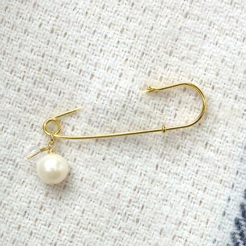 メール便 淡水パール 水晶 カブトピン ブローチ ゴールドカラー 真珠 ショールピン ストールピン キルトピン クリスマス ギフトに プレゼントに |  | 02